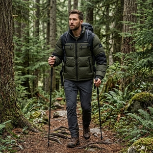 Blouson matelassé vert olive pour homme, col montant, fermeture éclair, manteau d'hiver chaud, décontracté, streetwear, personnalisable, marque privée - Product Image 6