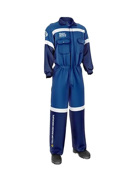 Setelan Ketel Coverall Katun Pria, Setelan untuk Pekerja-Staf Cat Biru, Jaket Coverall, Setelan Seragam Kerja, Pita Bias