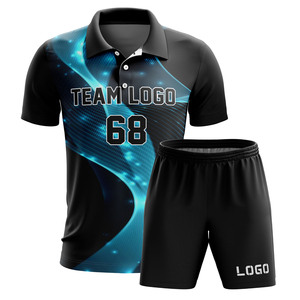 Dernier design, qualité supérieure, uniforme de tennis respirant à manches courtes pour hommes adultes, taille plus, protection UV, été, service OEM - Product Image 5