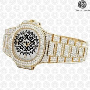 Reloj de Lujo Charm Jewells de Acero Inoxidable, Esfera de 40 mm, Correa de 20 mm, Movimiento Mecánico Analógico, Caja con Botón de Presión, Cierre Oculto, Unisex - Product Image 3