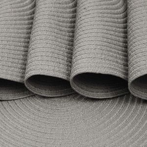 Set di 6 tovagliette rotonde in tessuto spesso da 15 pollici, grigie, intrecciate, per tavolo da pranzo, 6 pollici (Grigio 6) - Product Image 3