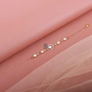 Avi Polki Diamond Gold Plated Rakhi Designer Charm Bracelet - Product Image 1