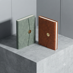 Libreta de Cuero PU Verde Salvia Elegante de Primera Calidad Aurelux, con Sistema de Cierre de 3 Pliegues y Botón Dorado, Agenda Corporativa - Product Image 5