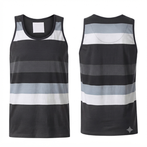 Débardeur de sport pour homme en polyester/coton, style streetwear, pour l'été, respirant et écologique, avec logo tricoté sur le devant - Product Image 2