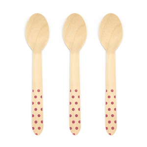 Cubiertos de madera con logotipo personalizado, coloridos, impresos, ecológicos, productos de cocina y vajilla en oferta. - Product Image 2