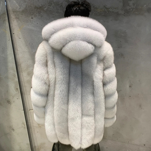Manteau d'hiver chaud en laine 100% pour homme, style trench-coat, avec capuche en fourrure de renard florale personnalisée, anti-plis, de luxe, OEM - Product Image 3