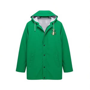 Sorority Kapa Hooded Canvas Rain Jacket <b>Green</b> Greek Outerwear Embroidered Logos | Custom Lining | Waterproof | Spring/Autumn - Product Image 4