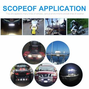 2pcs 6Inch 18W <b>Single</b> Row <b>LED</b> <b>Light</b> Bar Waterproof 1800LM Flood Beam Driving Fog <b>Lights</b> with Back <b>Lights</b> for Offroad Work - Product Image 6