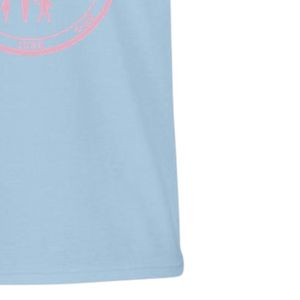 Camiseta de manga corta azul claro con cuello redondo y estampado gráfico rosa, ropa informal para el día a día, ropa cómoda para la calle - Product Image 6
