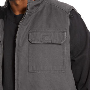 Chaleco de lana transpirable personalizado con cremallera, sin mangas, liso, térmico, talla grande, para hombre, ropa exterior, chaleco para hombre - Product Image 5