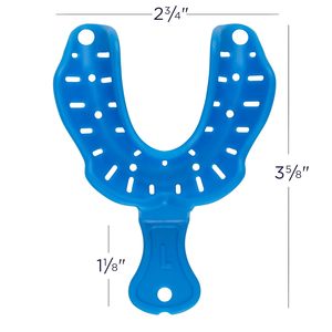 Kit professionnel de 12 porte-empreintes jetables perforées en plastique rigide pour prothèses dentaires, assortiment supérieur et inférieur - Product Image 6