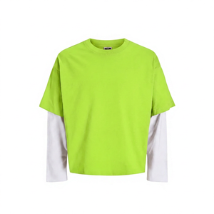 เสื้อยืดแขนสั้นสีม่วง ยูนิเซ็กซ์ คอกลม ทรงปกติ ผ้าฝ้าย 100% สีพื้น ย้อมสีทั้งตัว มีซับในสีขาว - Product Image 3