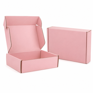 Custom Logo <b>Pink</b> Corrugated Mailer <b>Boxes</b> Eco Friendly Folding Cardboard Shipping Packaging for <b>Gifts</b> Cosmetics Clothing Box - Product Image 3