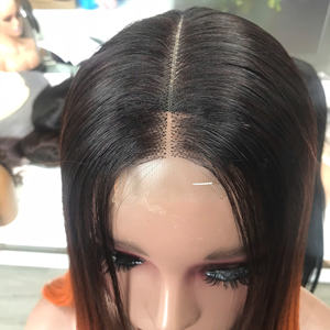 Ombre Brun Orange Couleur Os Texture Droite 100% Prix Usine Super Double Dessiné Belle Perruque de Cheveux Humains - Product Image 6