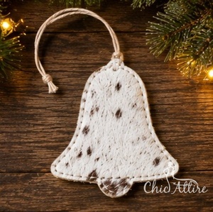 Lot d'ornements de Noël en cuir véritable avec étoile en cuir de vachette, rennes et accessoires de décoration pour sapin en forme de chaussette - Product Image 1