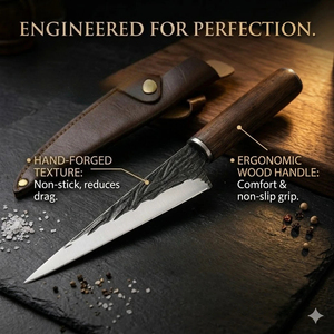 Couteau à désosser en acier inoxydable forgé, couteau de cuisine pour trancher, couteau de chef, manche en bois, hachoir à viande, couteau à filet, cuisine professionnelle - Product Image 5