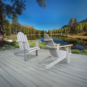 เก้าอี้ไม้ Adirondack สำหรับใช้งานกลางแจ้ง ทนทาน พร้อมพนักพิงแข็งแรงและขาเรียว สำหรับนั่งพักผ่อนในลานบ้าน - Product Image 1