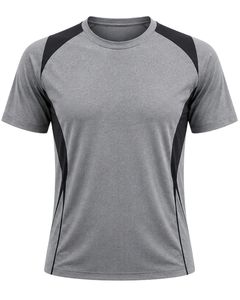 Gray And Black Quick Dry <b>Polyester</b> Sports T <b>Shirt</b> For Men Custom Training Running Jersey Breathable Gym Wear Tee Top Pro - Product Image 1