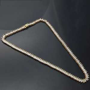 Collar de Cadena con Diamantes Marquise de Moissanita VVS1 de 2.5MM*5MM, Plata 925 con Baño de Oro Amarillo, para Regalo de Fiesta de Compromiso - Product Image 3