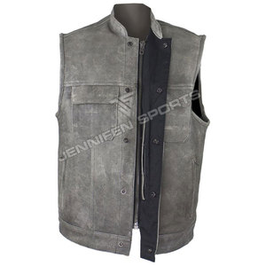Chaleco de Motociclista para Hombre, Estilo Swat, Cuero Vacuno Premium, Cintura Ajustable y Bolsillos Ocultos, Chalecos 2026 - Product Image 2