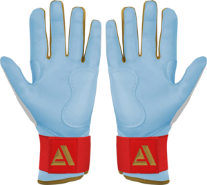 Gants de frappeur de baseball de haute qualité en cuir de chèvre, pour droitier, ajustement standard, confortables, respirants et doux au toucher. - Product Image 2