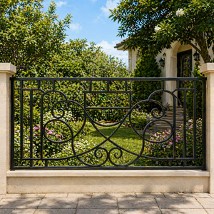 Panneau de clôture décoratif pour la maison, panneaux de clôture en fer forgé, clôture extérieure en acier durable, design élégant et sécurisé pour le jardin - Product Image 6