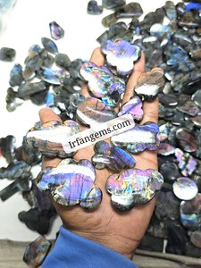 Lote al por mayor de cabujones de labradorita sueltos en forma de nube, gemas de labradorita multiformas, multicolor, con destellos púrpura, competitivas - Product Image 2