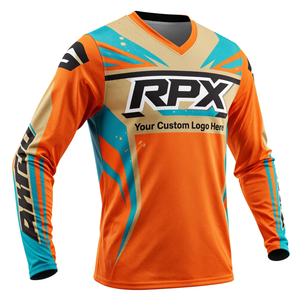 Maillot de motocross respirant et doux avec logo personnalisé imprimé, prix direct usine, polyester, prix bas, service OEM - Product Image 1