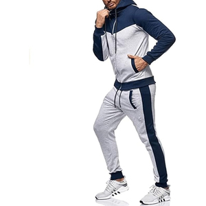 Men Hooded Tracksuit <b>Set</b> Full Zip Hoodie Jogger Pants Casual Sportswear Gym Running Outfit for Daily Training - Product Image 5
