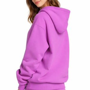 Sudadera con capucha para mujer, de color liso, cómoda, de forro polar, con bolsillo frontal, de calidad premium, tela suave. - Product Image 3