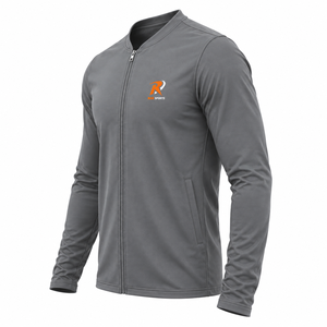 Gray Full Zip Cycling Jersey Long Sleeve <b>Bike</b> Jacket Breathable Sports <b>Training</b> Top Custom Logo - Product Image 3