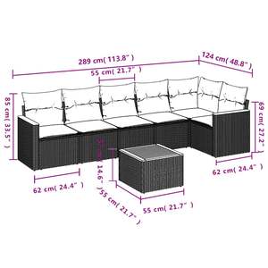 Conjunto de Sofás Modulares Grandes de Ratán PE Negro para Jardín, Elegante Colección de Muebles para Exteriores - Product Image 3