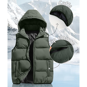 Men Sleeveless Winter Puffer Vest Quilted Lightweight Jacket Warm Body <b>Warmer</b> Outdoor Casual Windproof OEM Supplier - Product Image 4