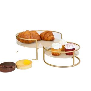 Metal dorado decorativo nuevo diseño más vendido pequeño pastel plato taza pastel soporte de alta calidad - Product Image 1