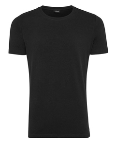 Men's Black Short Sleeve O-Neck T-Shirt Regular Fit Knitted Casual Wear Solid Color Blank Design 2026 New Blank - Product Image 5