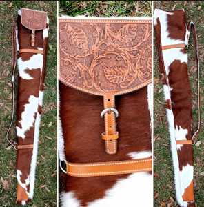 Sac de Selle en Cuir de Vachette Style Western à Motif Floral Gaufré avec Fermeture Éclair – Idéal pour l'Équitation et les Voyages en Extérieur – Vente Flash - Product Image 2