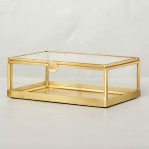 Vintage Metal And Glass Jewelry Box Decorative <b>Display</b> <b>Case</b> For Jewelry Keepsakes Trinkets And Accessories Storage - Product Image 3
