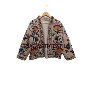 Dark Orange Handmade Suzani <b>Jacket</b> Winter Wear Coat <b>Women's</b> Coat Suzani <b>Short</b> TNT Fabric <b>Jacket</b> Party Wear <b>Jacket</b> - Product Image 1