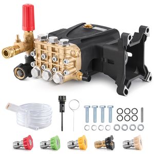 Kit de pompe à piston triplex horizontale 4200 PSI de remplacement pour nettoyeur haute pression avec 5 buses, arbre de 1 pouce, 4000 PSI - Product Image 1
