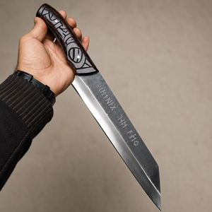 Handmade Viking Seax Knife High Carbon Steel Fixed Blade Medieval Bushcraft Hunting Knife with Leather Sheath Wholesale - Product Image 5