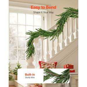 5Ft Faux Norfolk Artificial Greenery Christmas Garland <b>Xmas</b> Decor for Fireplaces Green Christmas Garlands & <b>Wreaths</b> - Product Image 5