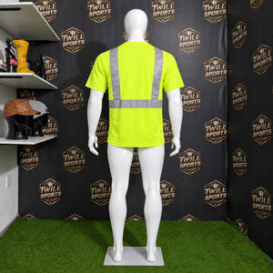 In Stock Custom Print <b>High</b> Visibility Long Sleeve Construction <b>Shirts</b> Dry Fit Hi <b>Vis</b> Men's Safety Work <b>T</b>-<b>shirts</b> with Pocket - Product Image 5