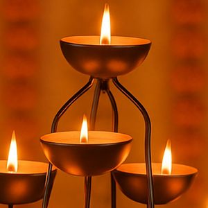 9 Cup Metal Tealight Candle Holder Stand <b>Black</b> and Gold Decorative Tea Light <b>Candelabra</b> for Home Decor Table Centerpiece - Product Image 3