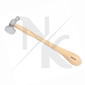 New German Style Chasing Hammer Curved Ball <b>28mm</b> Steel Wood DIY 2 Sided Embossing Tool Customizable OEM Jewelry Making Dapping - Product Image 2