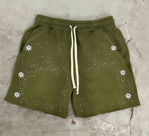 Shorts Glory Custom Sun Fade Rhinestone à cordon de serrage, qualité supérieure, tissu 100% coton, pour un usage décontracté, unisexe. - Product Image 4