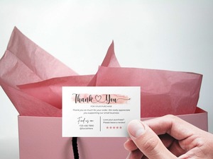 Cartes de remerciement personnalisées les plus vendues pour entreprises, impression pour inserts d'emballage et campagnes promotionnelles, disponibles à la vente - Product Image 1