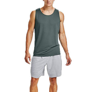 Camiseta sin mangas para hombre, de verano, lisa, con cuello redondo, transpirable, de poliéster, tejida, para gimnasio, correr, ocio, cuello redondo. - Product Image 5