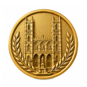 Moneda Conmemorativa de Iglesia de 2 Pulgadas con Baño de Oro para Promocionar la Marca Corporativa, Membresía, Basílica de Notre-Dame - Product Image 1