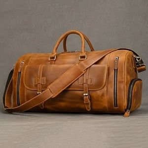 Nouveauté : Sac de voyage décontracté pour homme en cuir véritable, imperméable, sac de sport en cuir, en vente en ligne à bas prix - Product Image 5