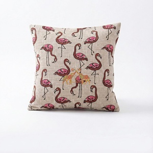 Nueva funda de cojín hecha a mano con estampado de flamencos en algodón, hermosa funda de cojín para decoración. - Product Image 4
